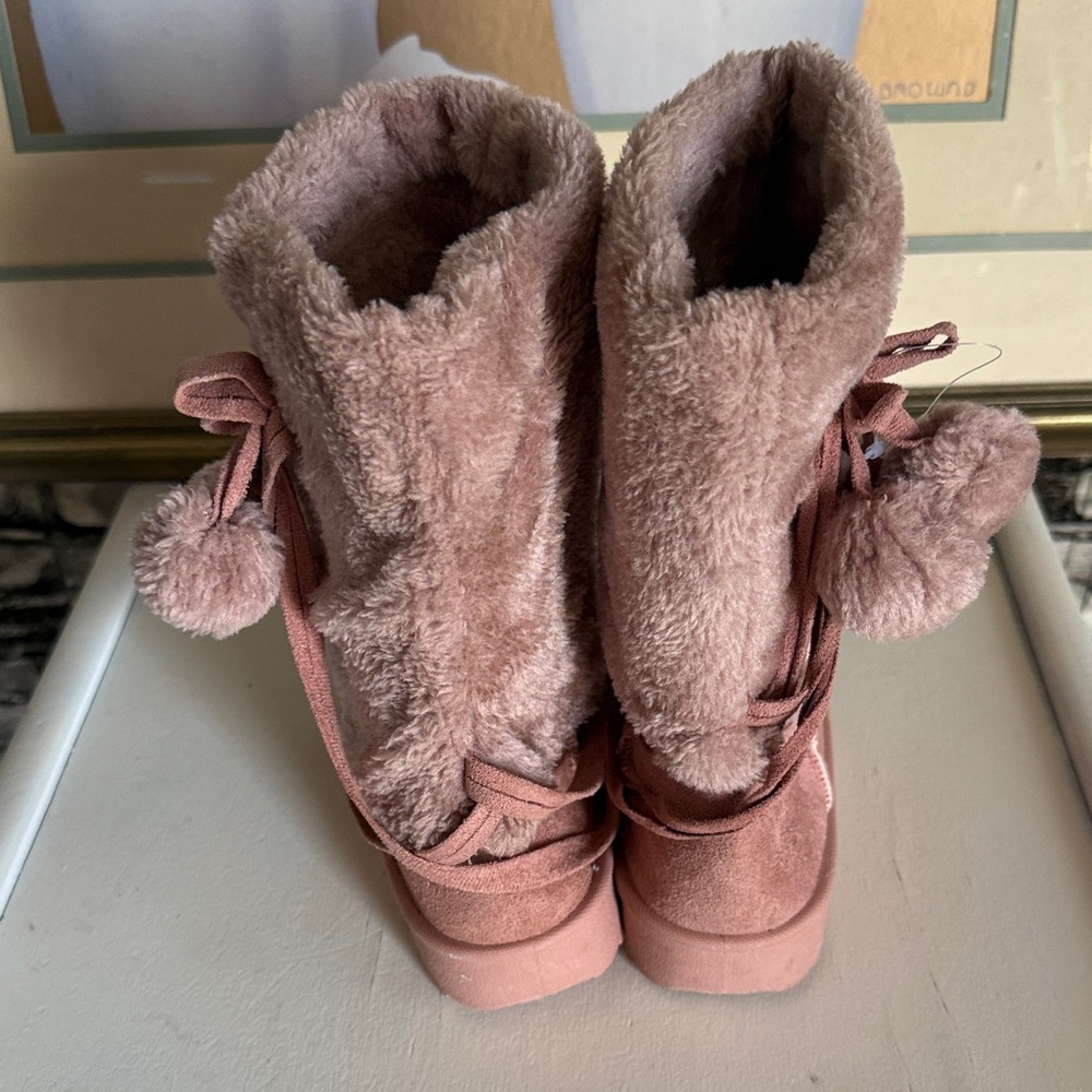 Pink fur warm winter kids Boots - Picture 4 of 5